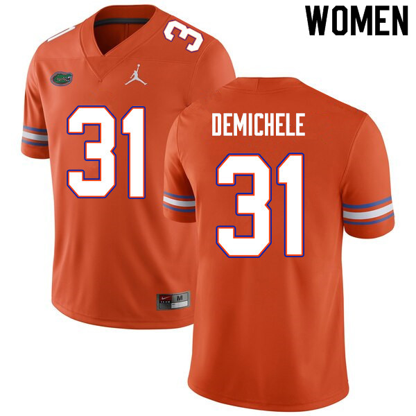 Women #31 Chase DeMichele Florida Gators College Football Jerseys Sale-Orange